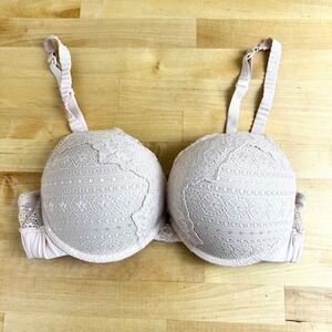 Smart & Sexy Beige Lace Push-Up Padded Bra 36B SA990 Underwire Lingerie